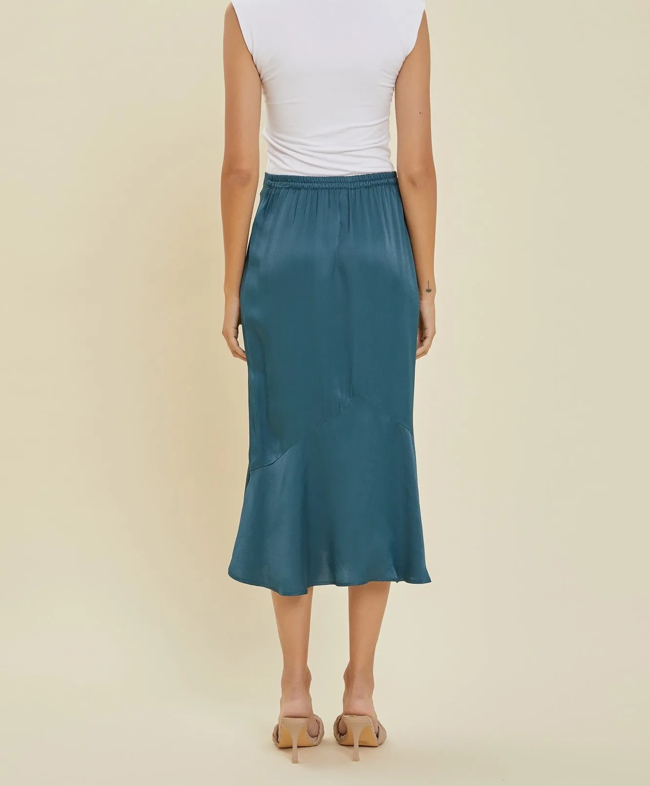 Maria Satin Midi Skirt