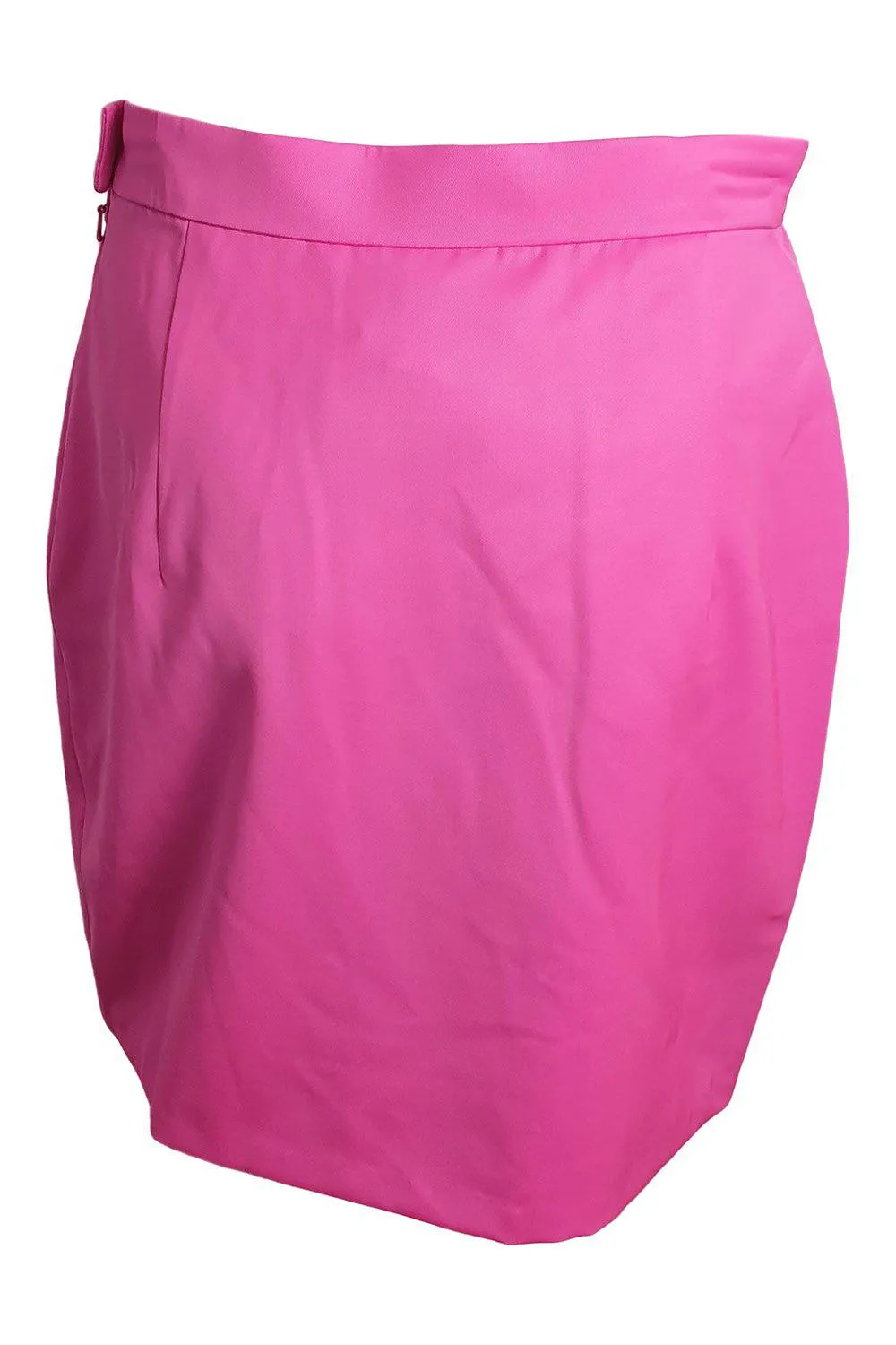 NATASHA ZINKO 100% Wool Hot Pink Slim Fit Mini Skirt (UK 8 | IT 40 | FR 36)