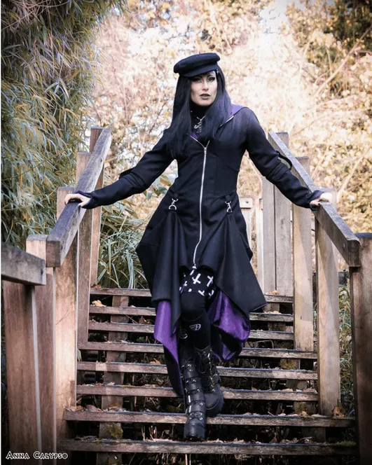 Selene Purple Coat with Necessary Evil Lined Design