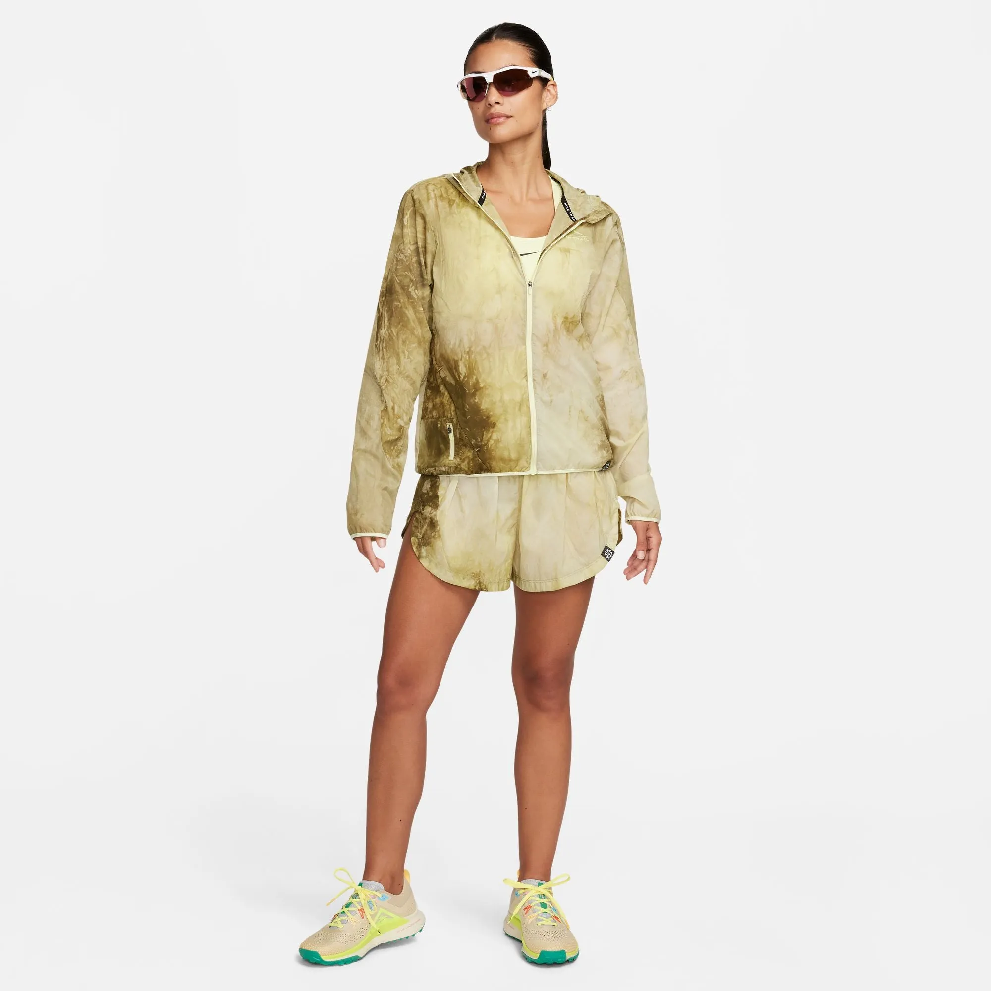 Nike Women's Repel Trail Running Jacket Neutral Olive / Luminous Green