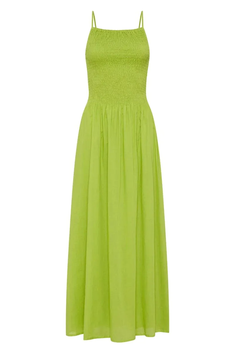 NOLIE MIDI DRESS (KIWIFRUIT) - FAITHFULL THE BRAND