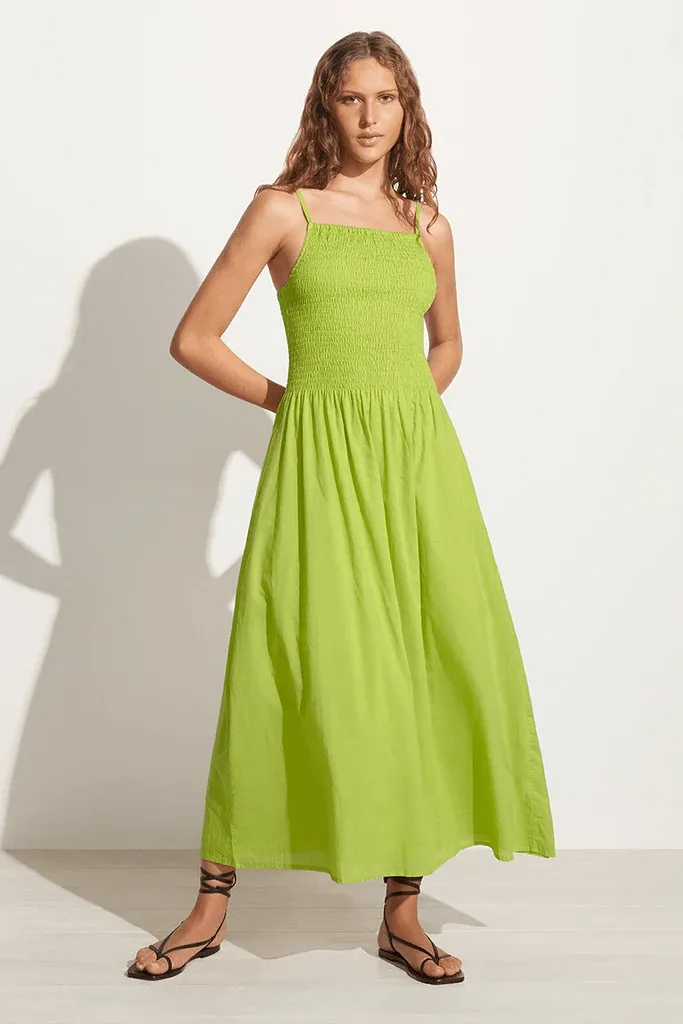 NOLIE MIDI DRESS (KIWIFRUIT) - FAITHFULL THE BRAND