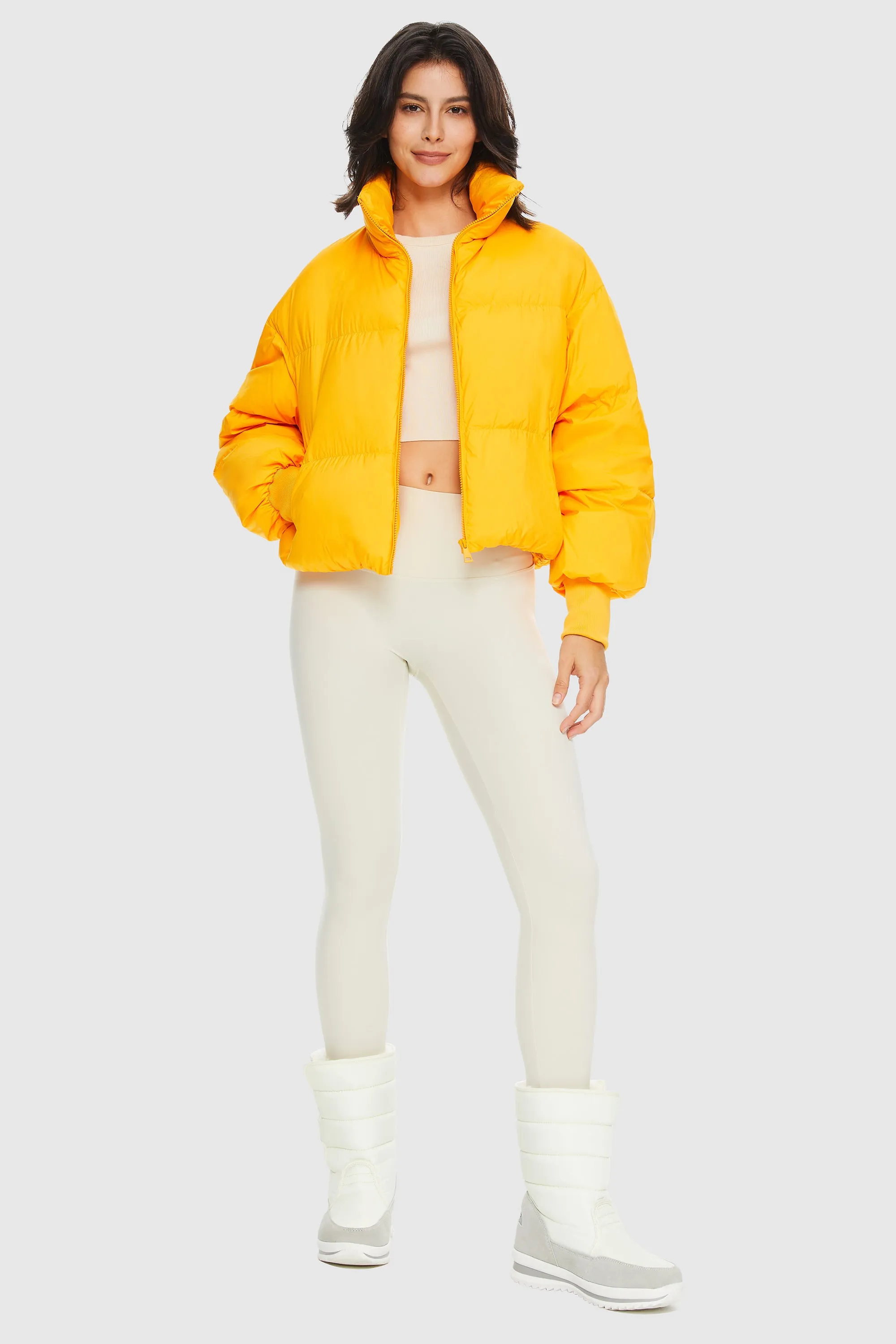 Puff-O Classics Short Baggy Oversize Down coat-Bright Marigold