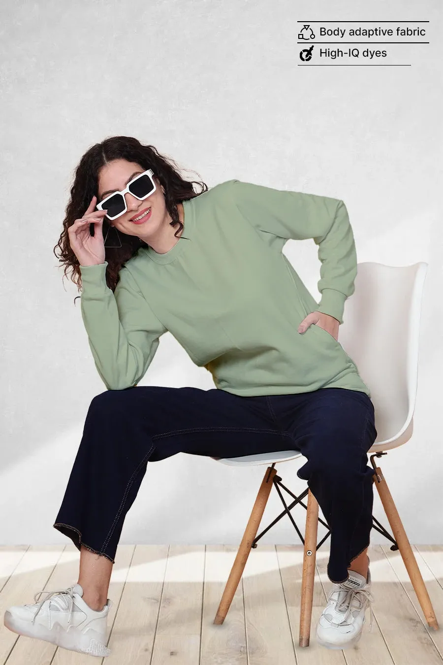 Sage Green - Fleece Sweatshirt