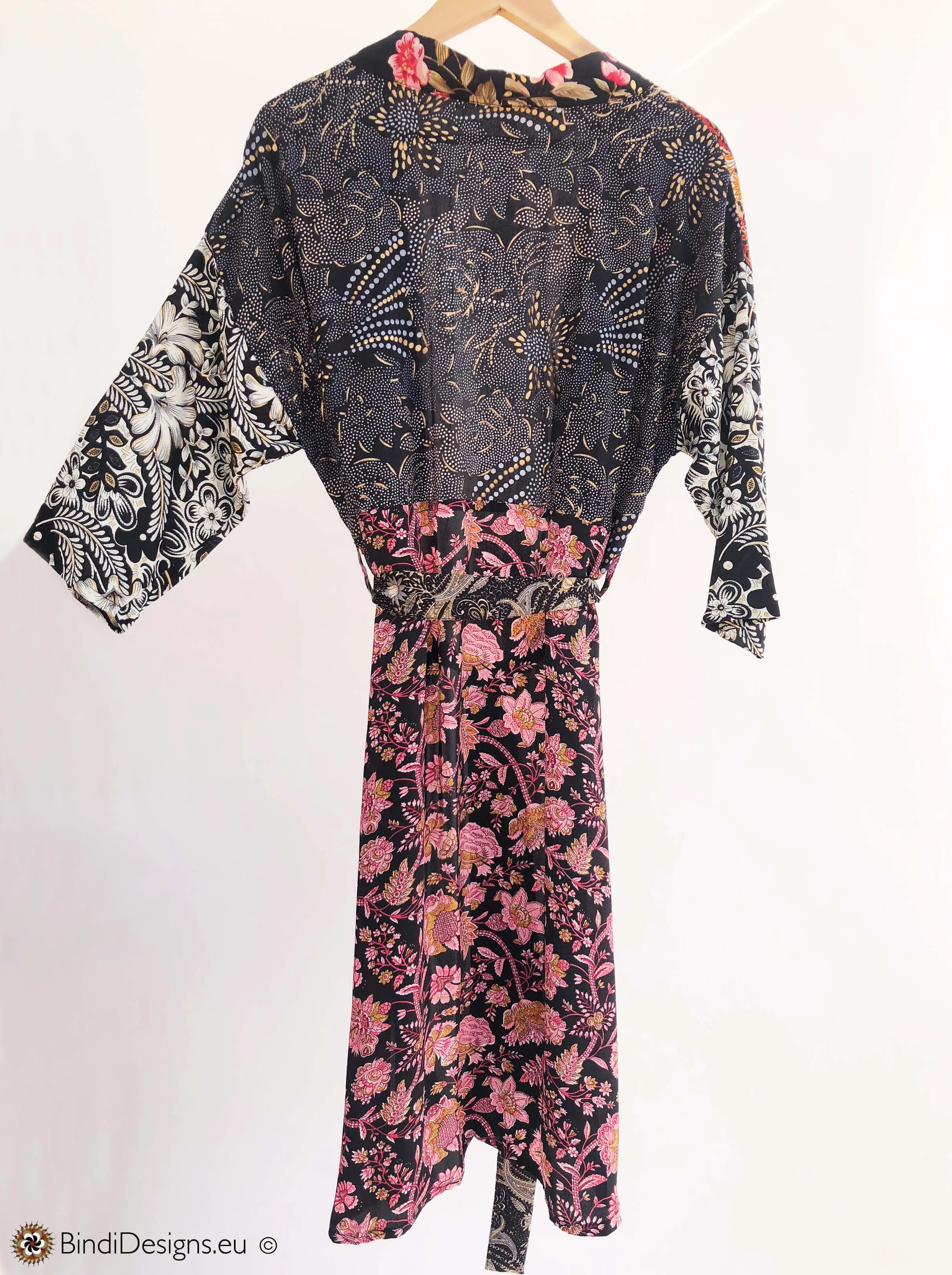 Sari Silk Kimono Robe Floral Print