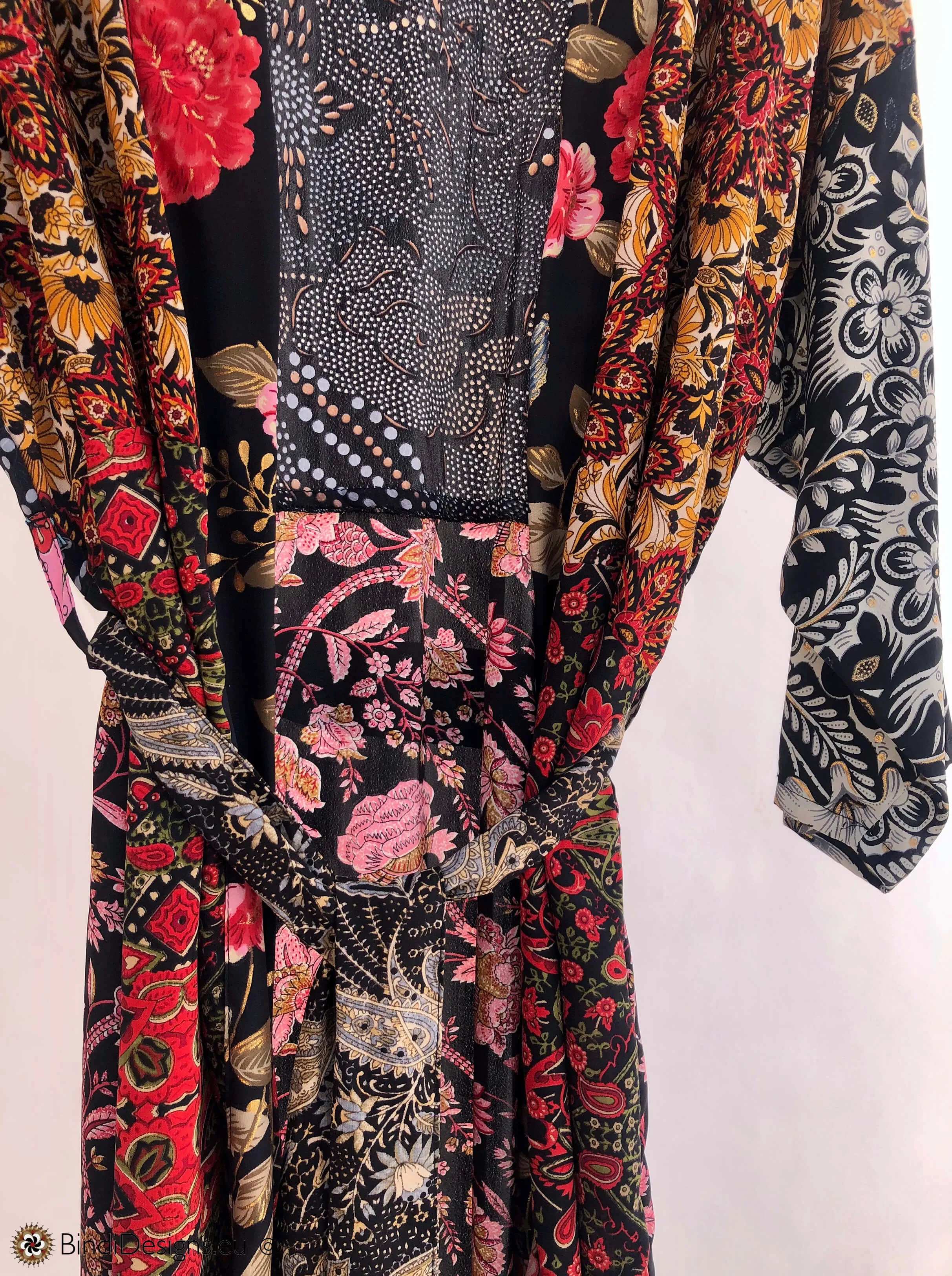 Sari Silk Kimono Robe Floral Print