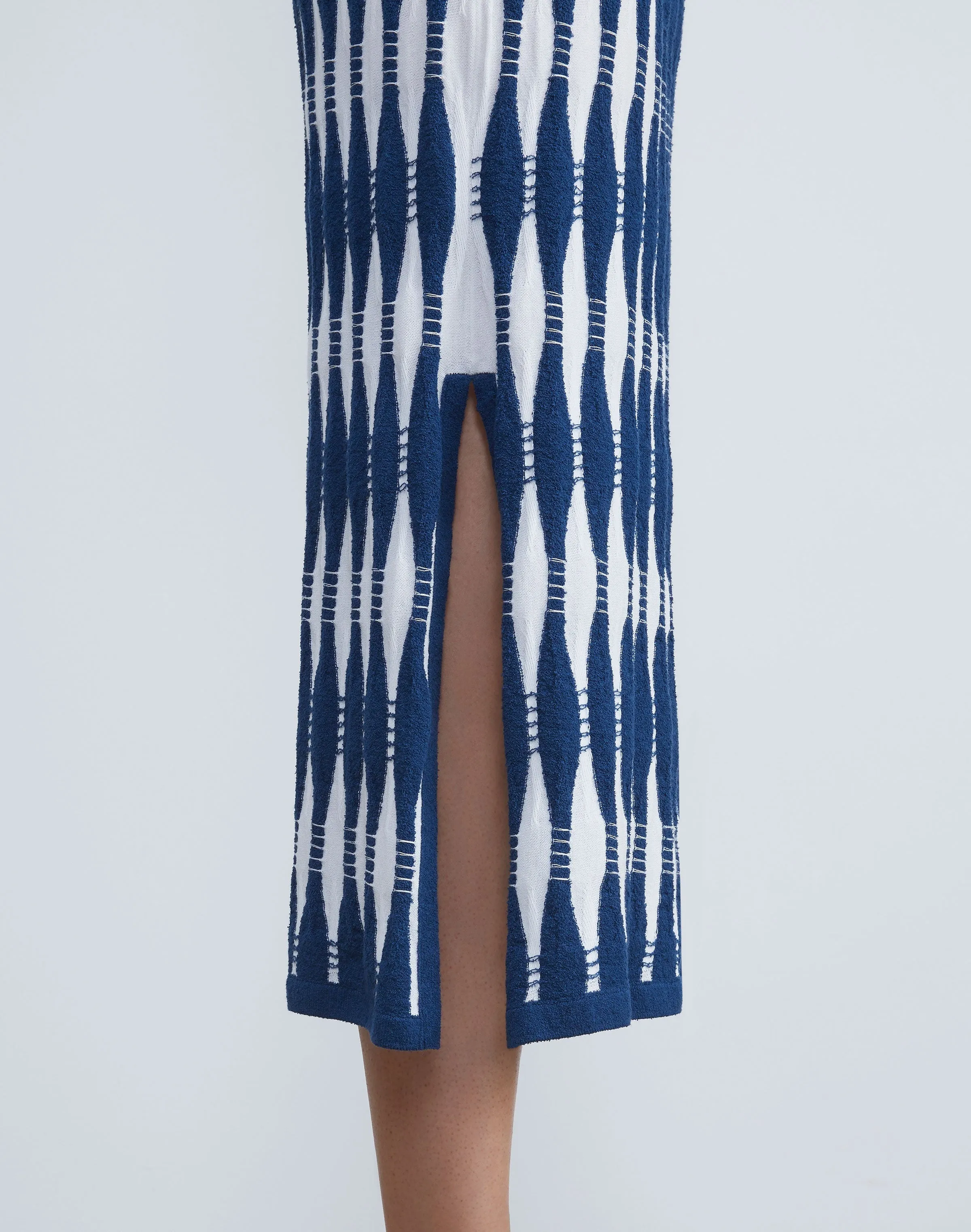 SHIBORI COTTON SWEATER and MIDI SKIRT