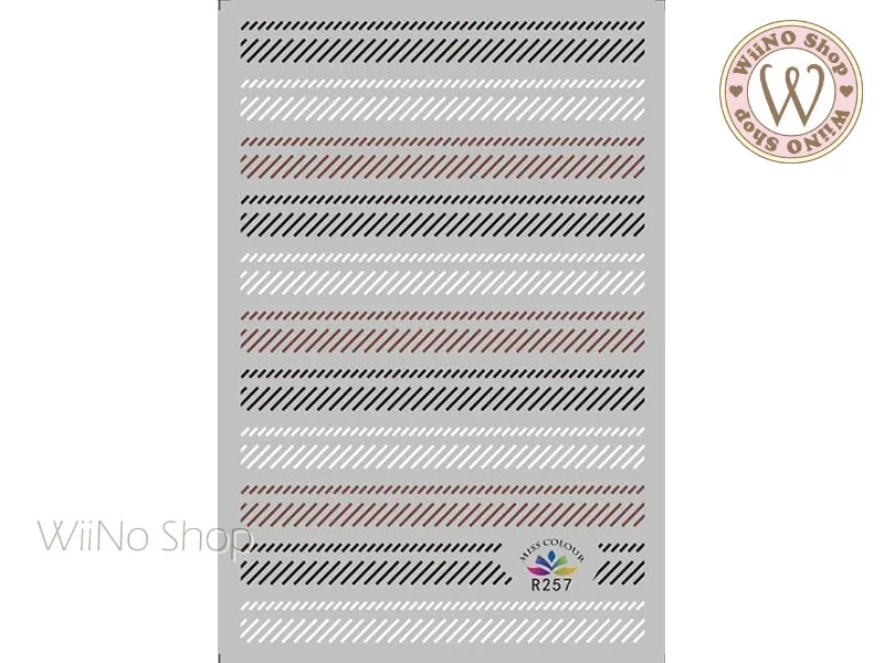 Slash Line Stripe Adhesive Nail Art Sticker - 1 pc (R257)