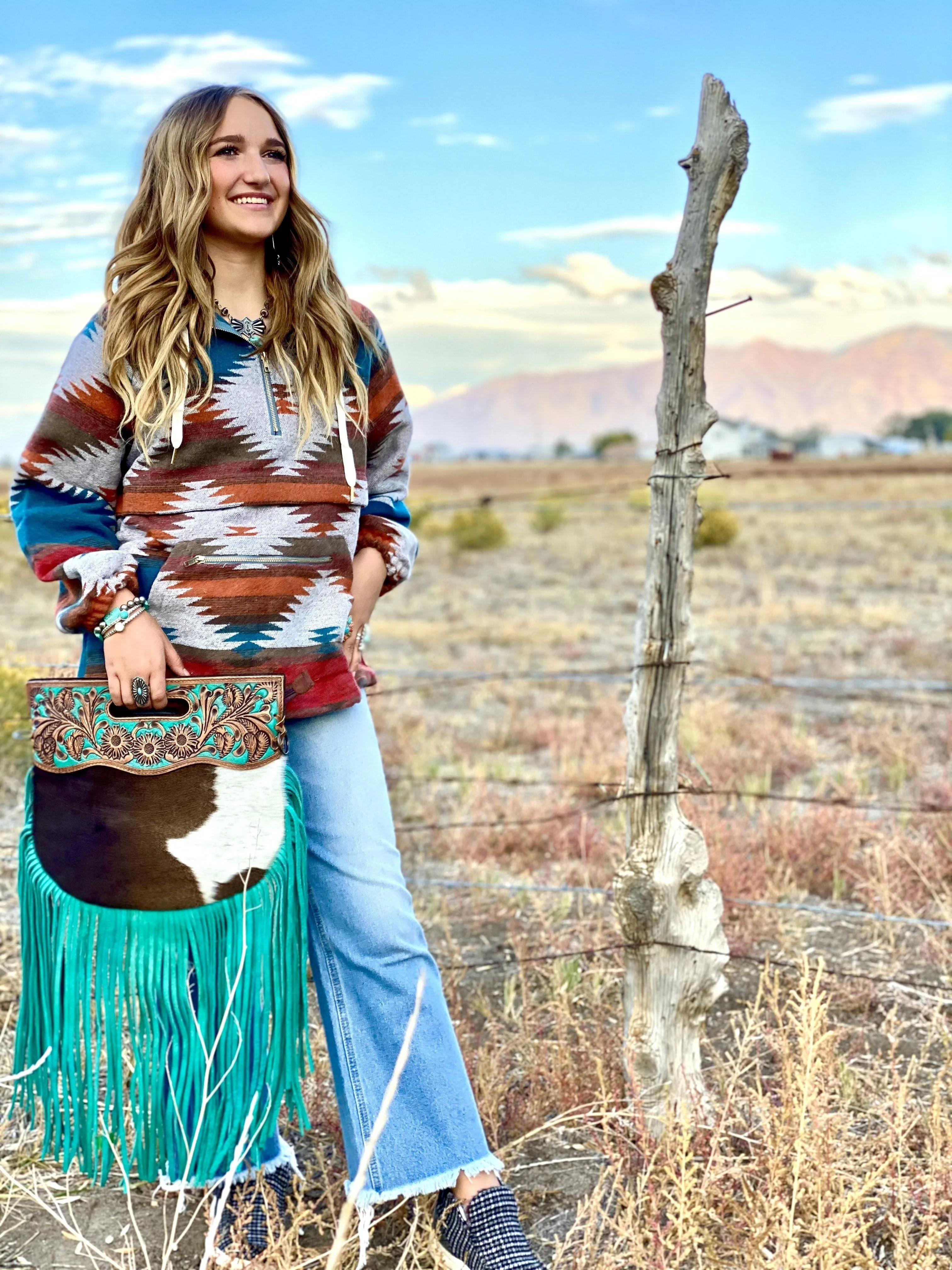 The Fall Feedlot Boss Aztec Pullover Jacket