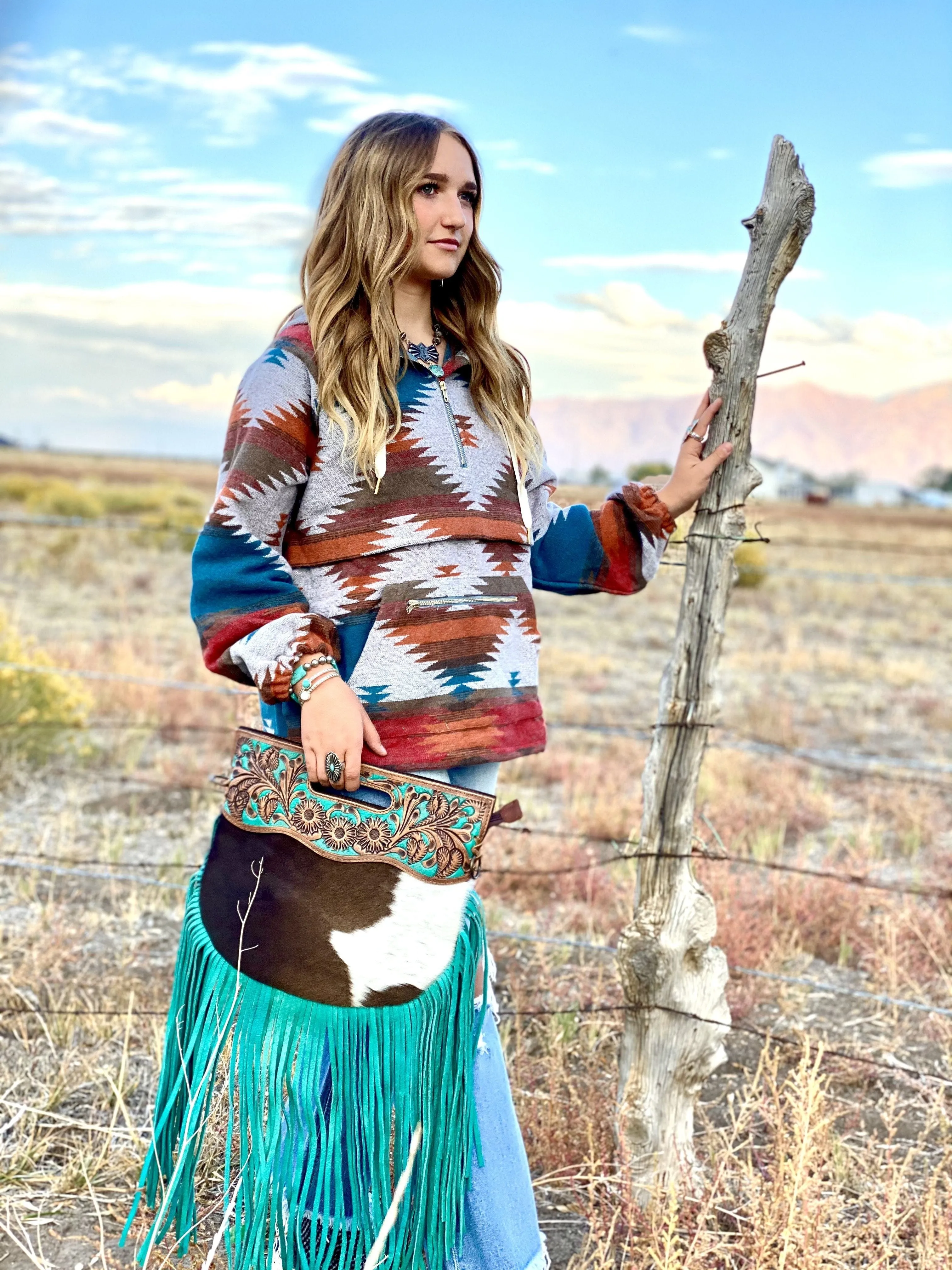 The Fall Feedlot Boss Aztec Pullover Jacket