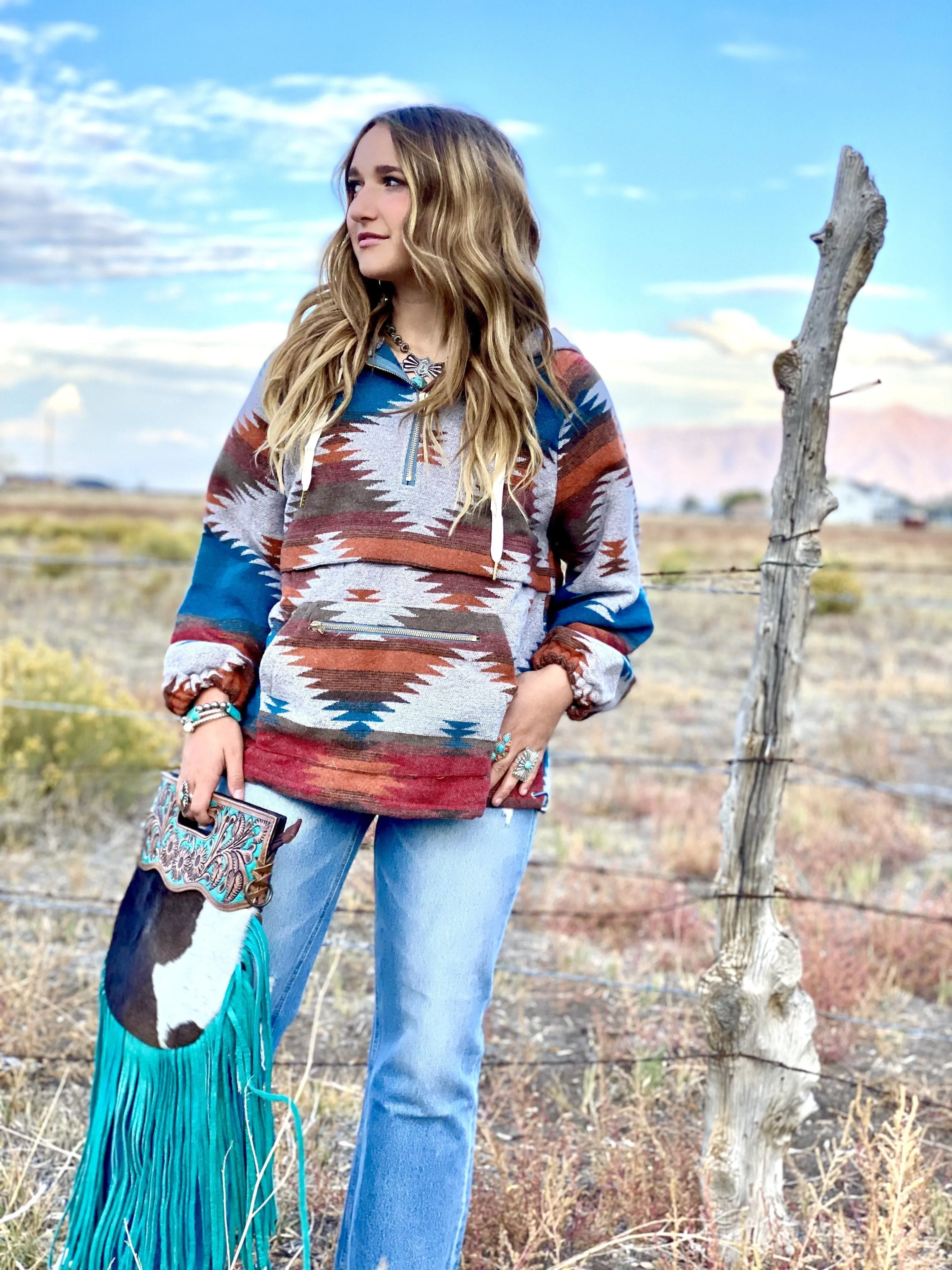 The Fall Feedlot Boss Aztec Pullover Jacket