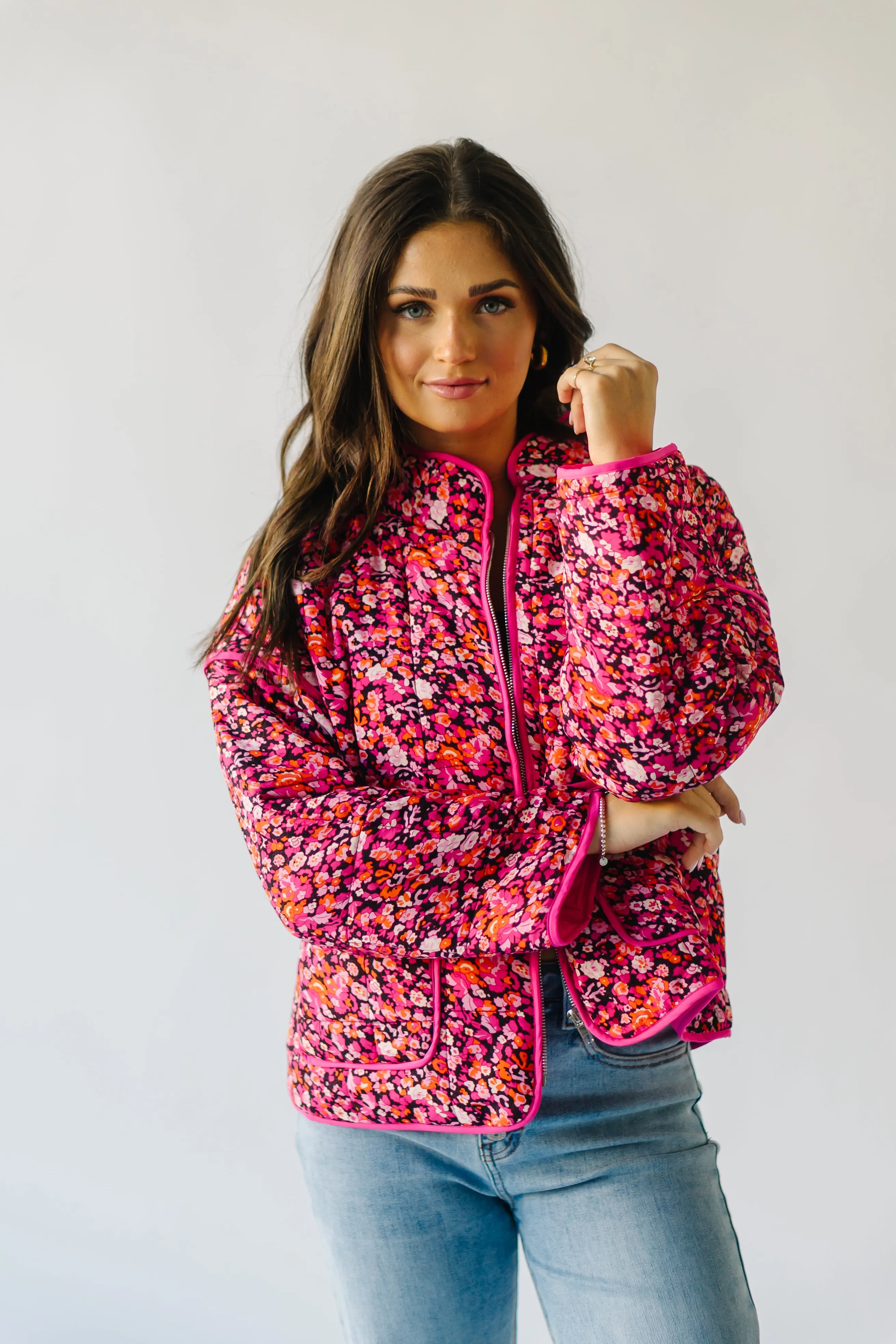 The Seymour Floral Jacket in Fuchsia