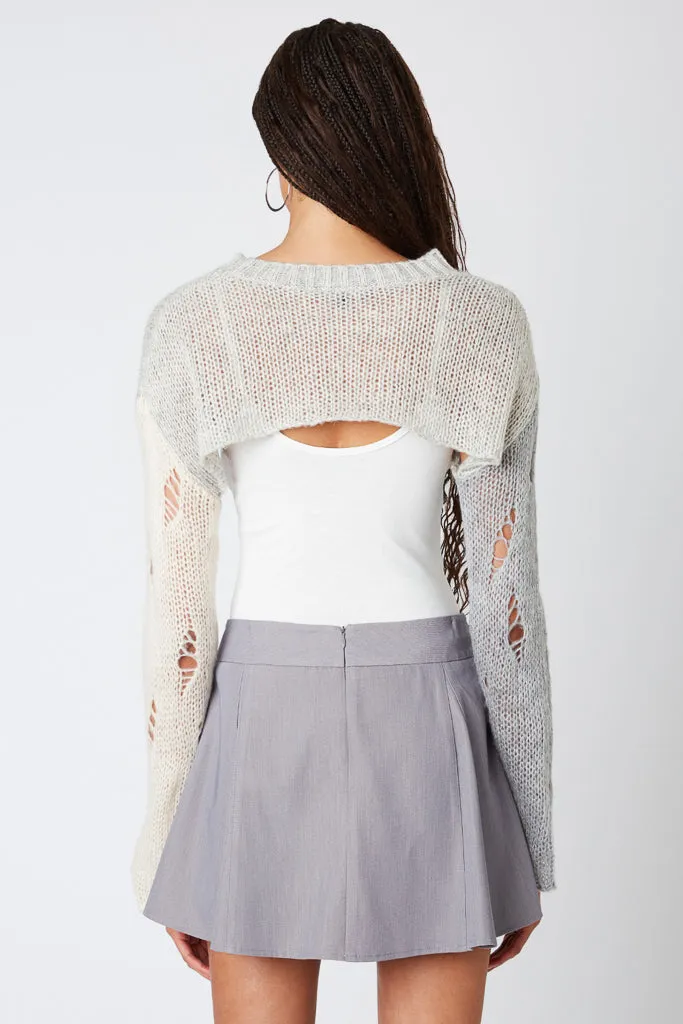 Two Tone Bolero Knit Sweater