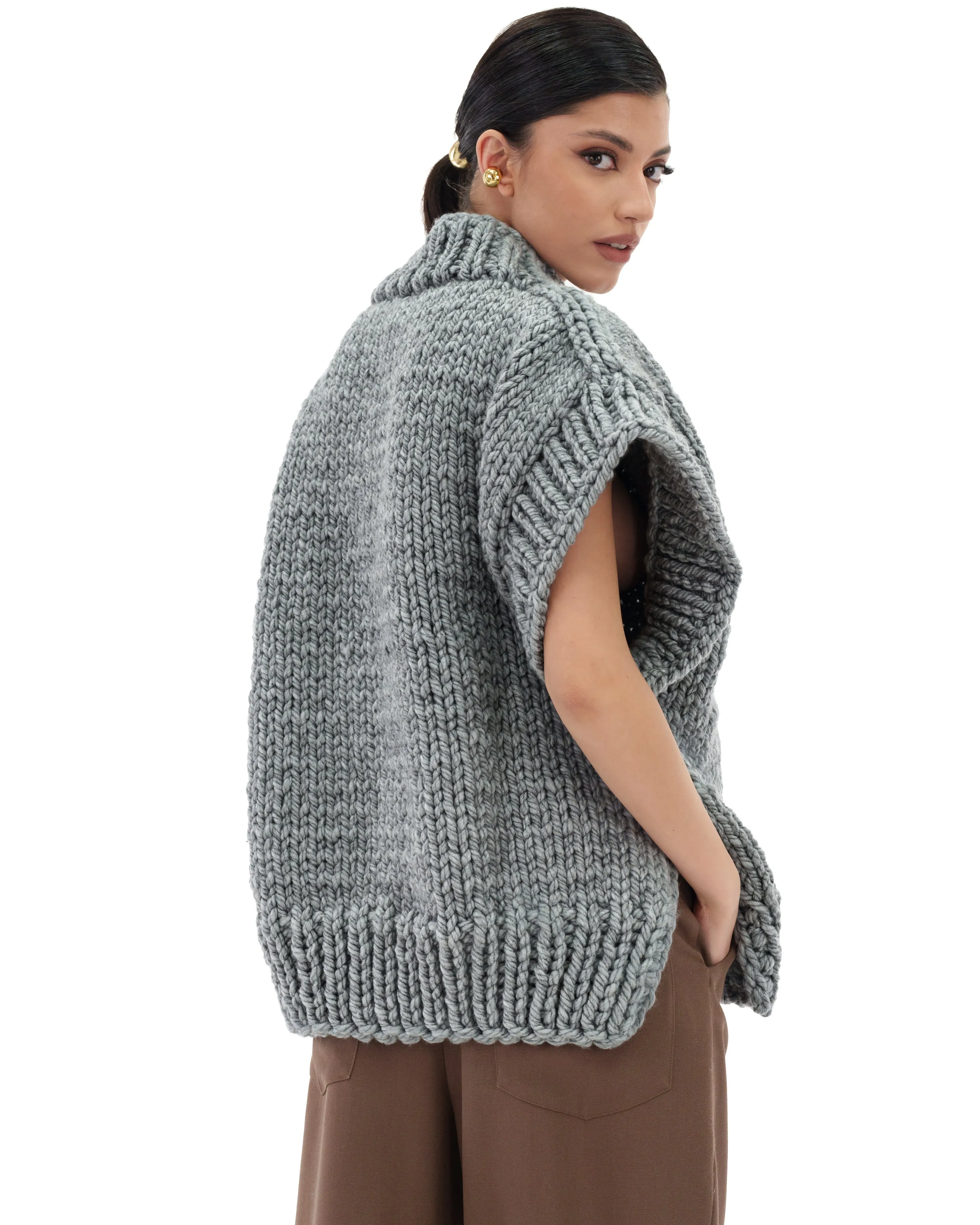 V-neck Poncho Sweater