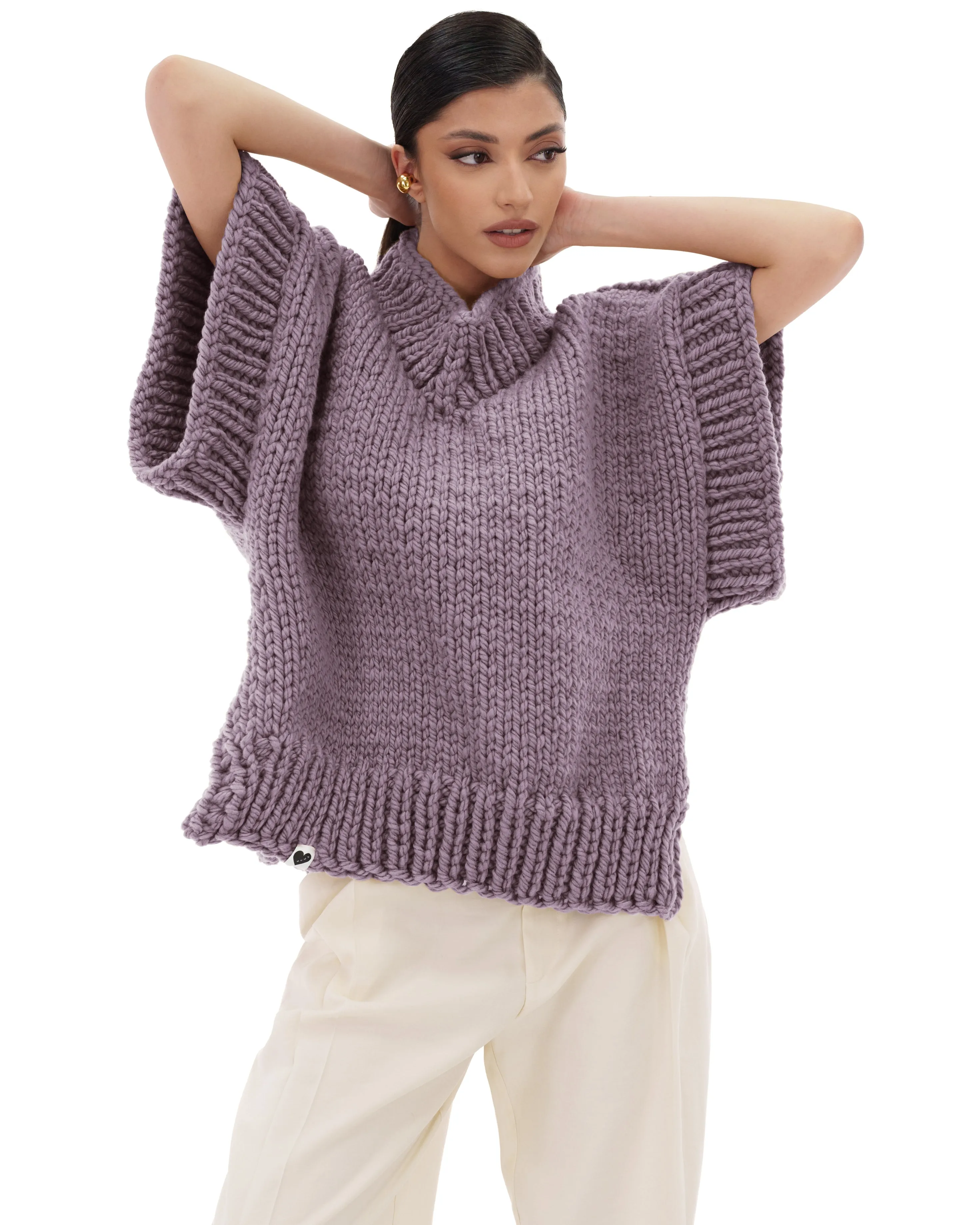 V-neck Poncho Sweater