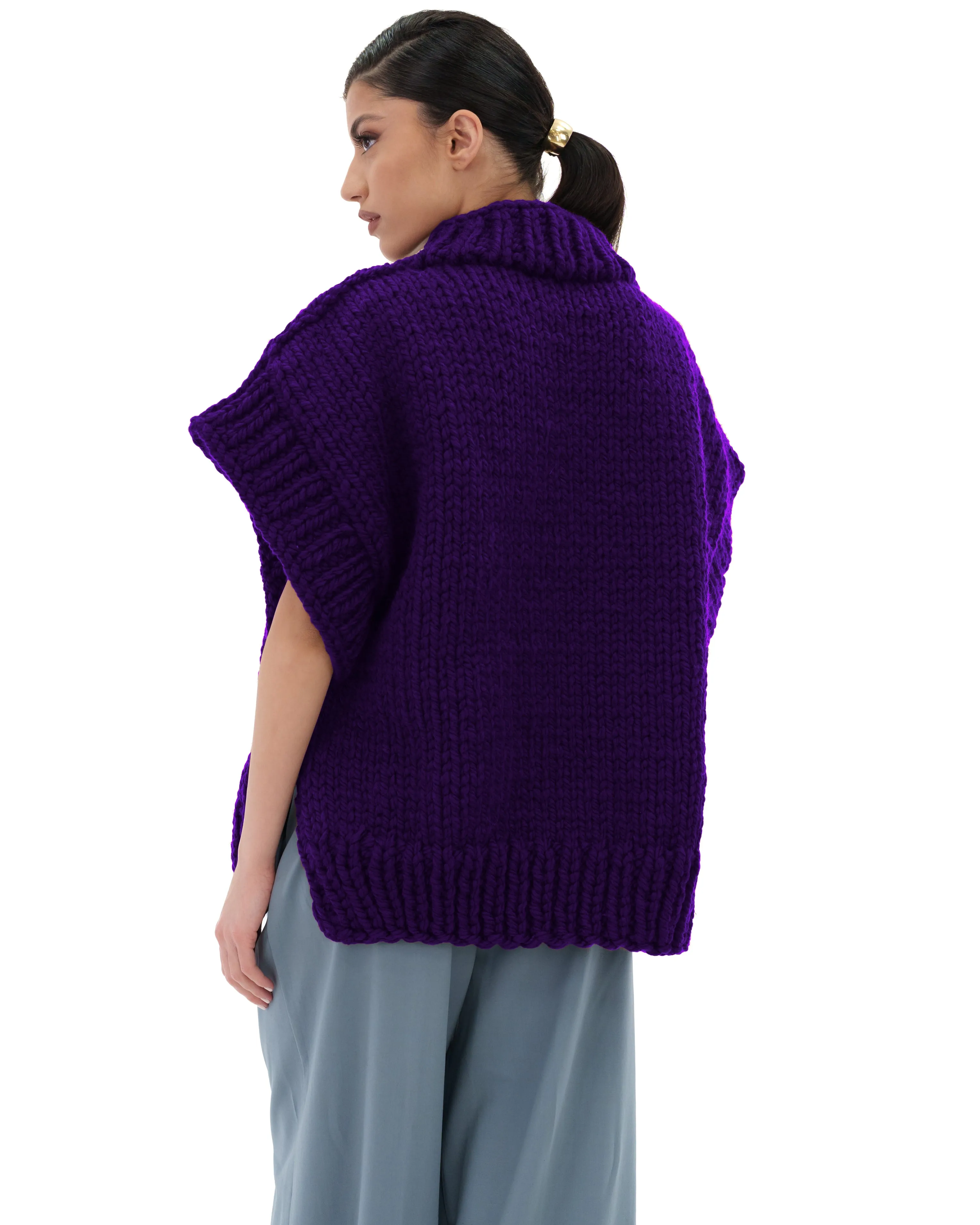 V-neck Poncho Sweater