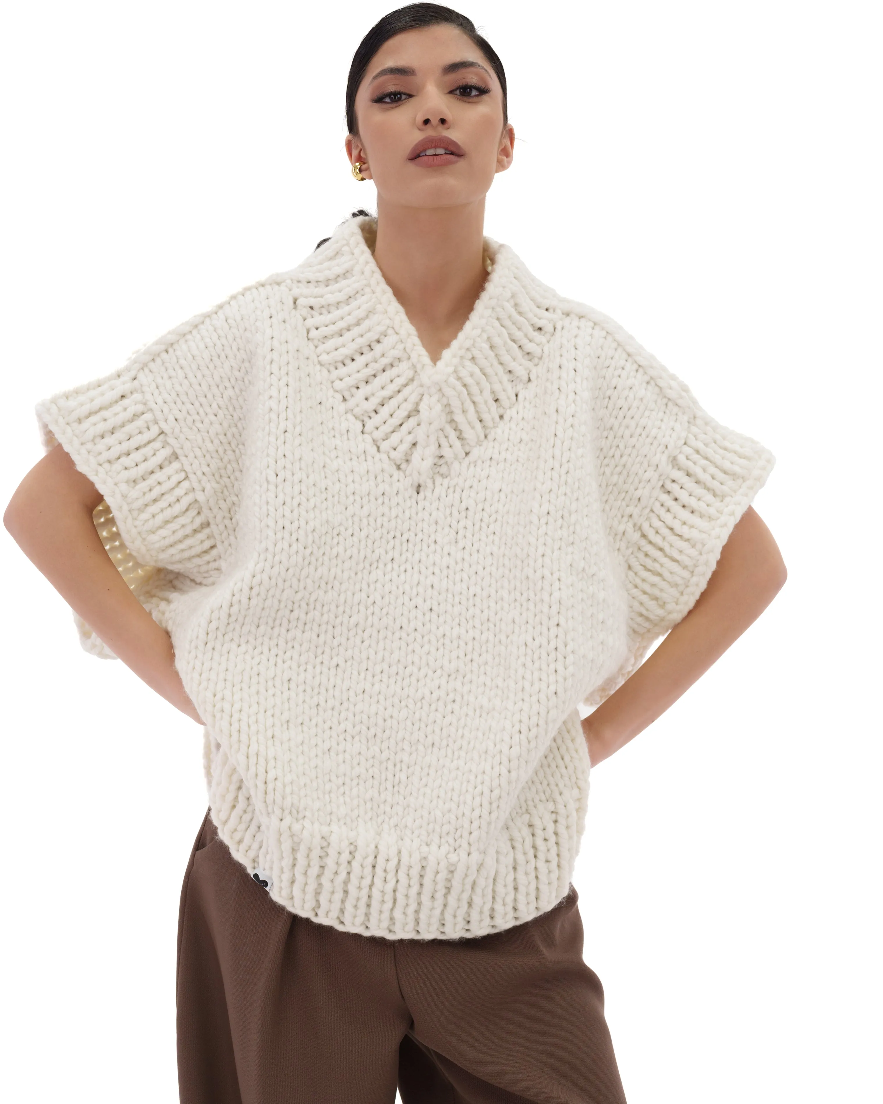 V-neck Poncho Sweater