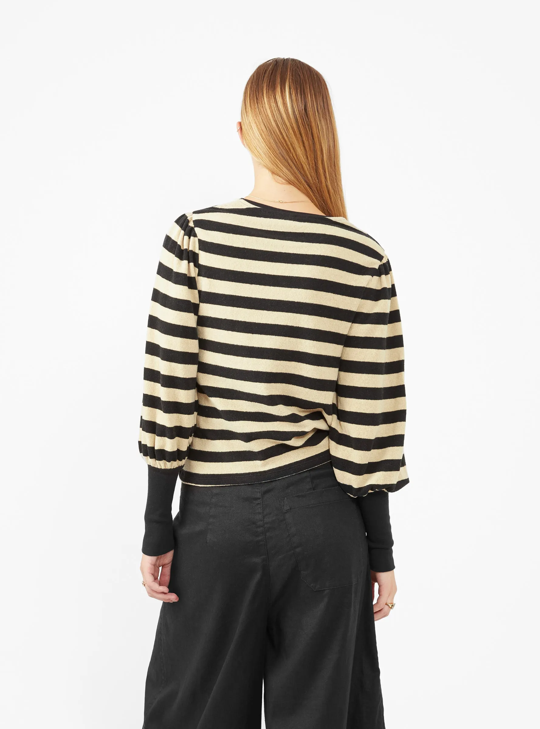 Vidoum Sweater Beige & Black Stripe