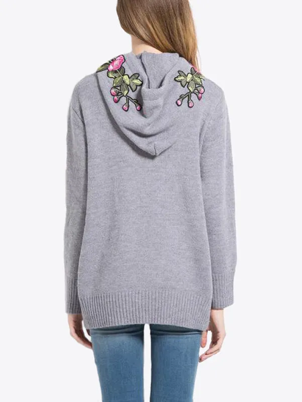 Women Floral Hoodie Hooded Sweatshirt Sweater