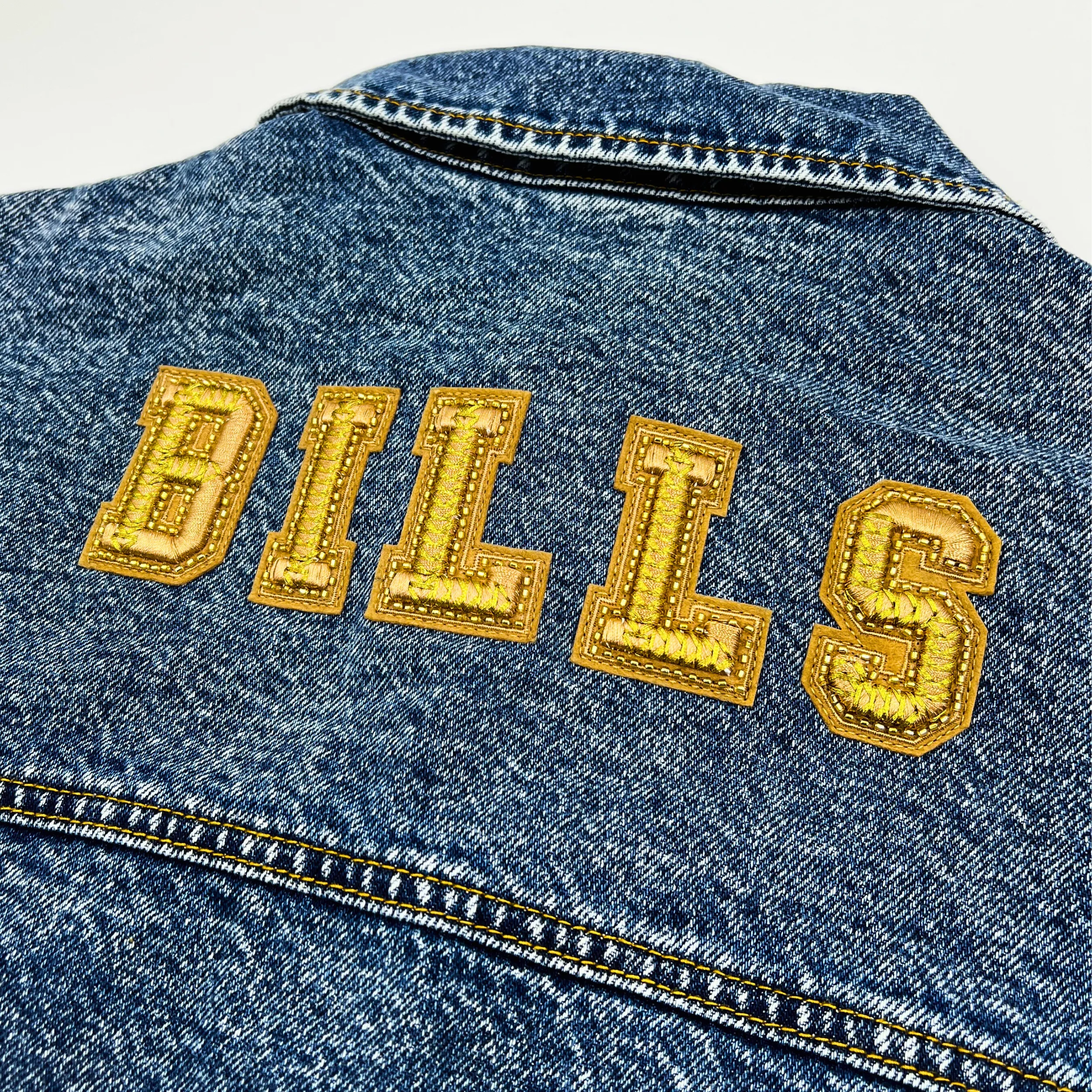 Women's Buffalo Bills Oversized Cropped Denim Jacket