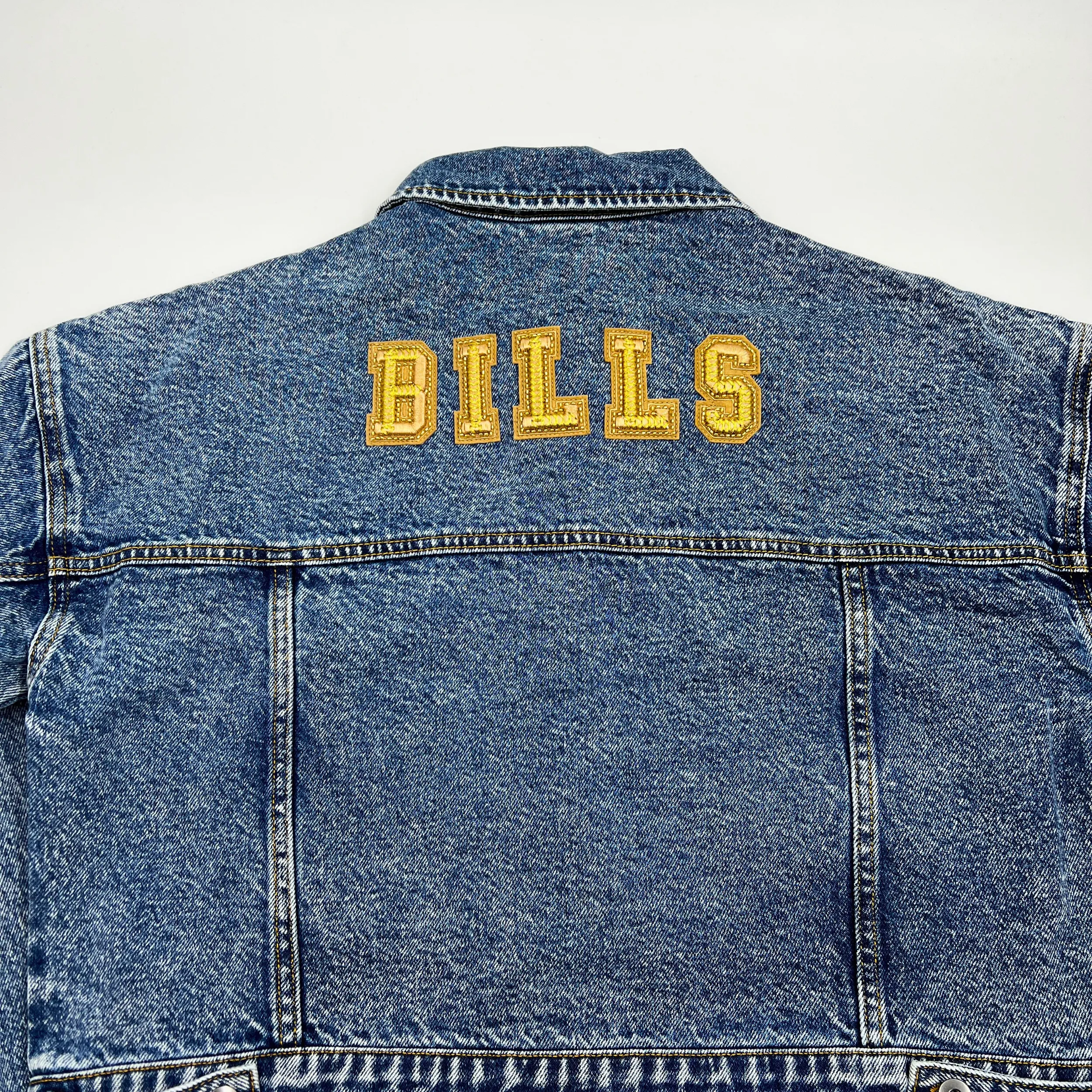 Women's Buffalo Bills Oversized Cropped Denim Jacket